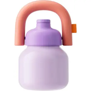Water Bottle with Straw and Carry Handle | Wide Mouth vacuum insulated stainless steel Bottles | , leak-proof and  | 33oz (Purple&Orange)