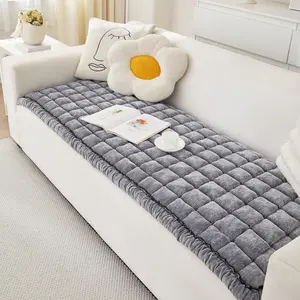 Dog Couch Cover Protector, Non-Slip Sofa Topper for Dogs & Cats, Thick Soft Furniture Cover Pet Mat, Washable Cushion for Sectional/3-Cushion Couch (Gray, 27.6" x 59.1")