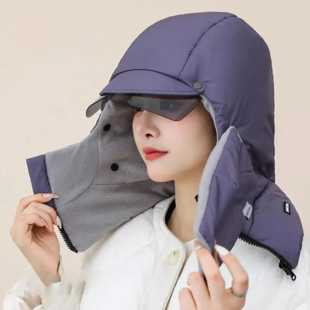 Men'S & Women'S Winter Duck Down Thermal Insulated Windproof Balaclava Hat with Integrated Ear & Neck Protection - Full Face Mask, Breathable Design, Machine Washable, Multi-Color Options (, Pink, Orange, Grey) for Outdoor Cycling, Skiing
