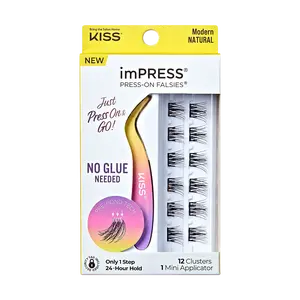 imPRESS Falsies Self Adhesive Eyelashes, 12 Lash Clusters + Applicator - Modern