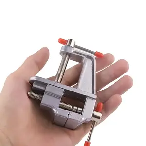 Local Delivery, 1 Piece ODIS Aluminum Alloy Vise - Adjustable Height, Ergonomic Red Handle, Portable Desktop Design Suitable for DIY, Woodworking and Metalworking - No Assembly Required Precision Clamping Tool, Sturdy and Durable Structure