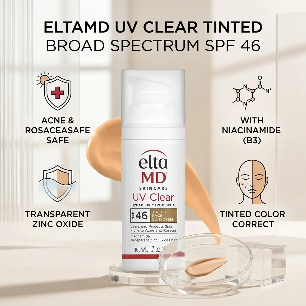 Facial Sunscreen, UV-Clear Tinted Broad-Spectrum SPF 46 Skincare Product Facial Sunscreen, UV-Clear Tinted Broad-Spectrum SPF 46 Skincare Product