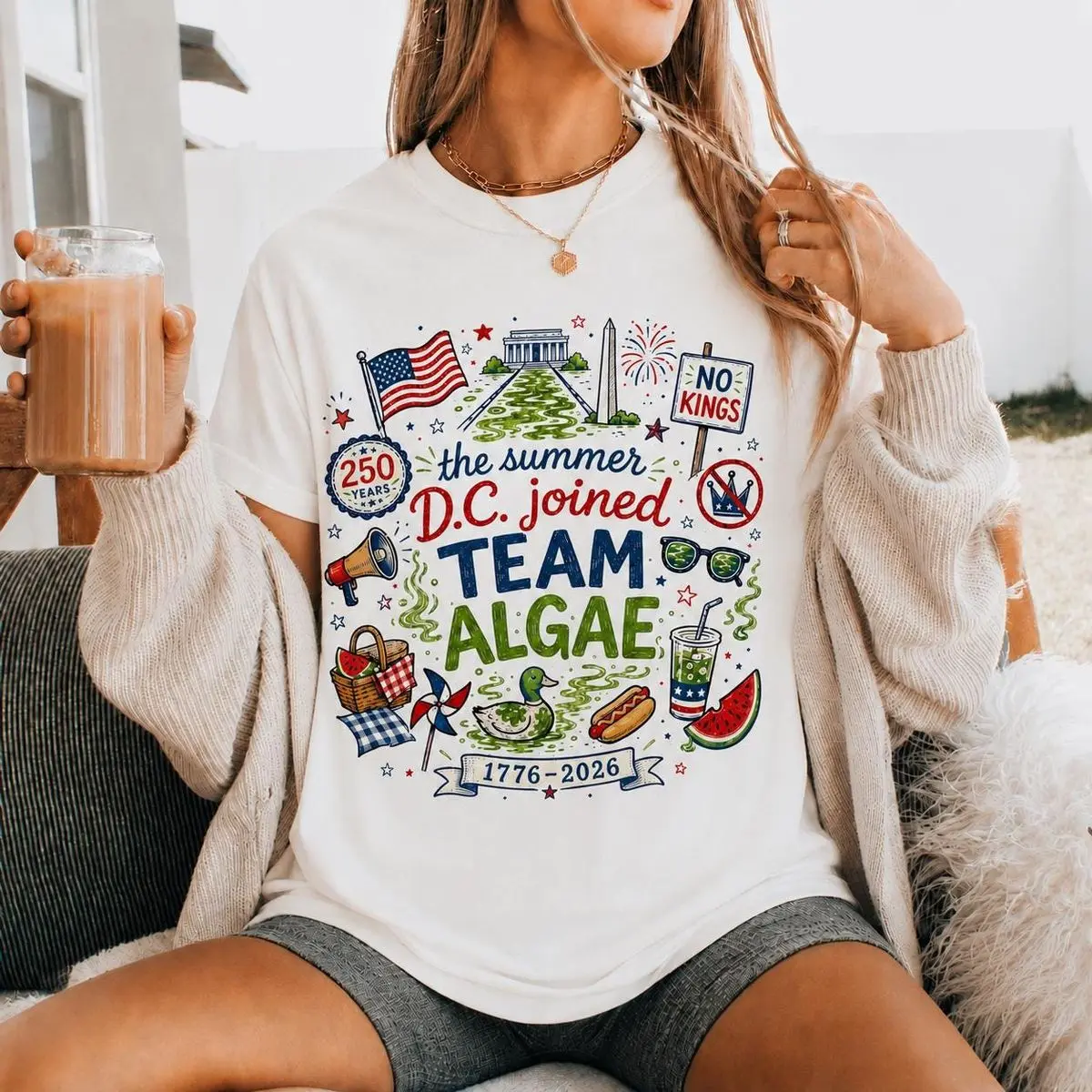 Comfort Colors Team Algae Reflecting Pool Shirt – An"Ti Trump 8647 Protest Tee, Fight Fascism Abolish Ice No Kings Dc Graphic T Shirt, Unisex Fitted Short Sleeve Tee, Crewneck Top