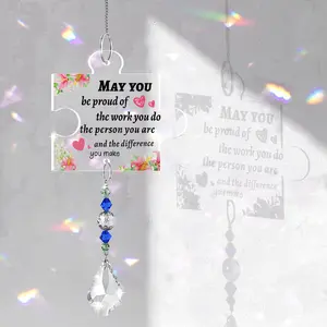 1pc Crystal Sunshine Catcher Decorative Hanging Ornament, a warm and powerful blessing, suitable as a birthday/wedding/anniversary/graduation gift, Thanksgiving/Christmas/New Year/Valentine's Day gift, or home decoration.