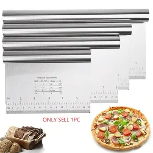 Stainless Steel Pastry Scraper with Scale Durable Kitchen Baking Tool for Flour Dough Cake, Perfect for Holidays Special Occasions Baking Utensils Supplies Kitchenware Cooking Kitchen Gadgets