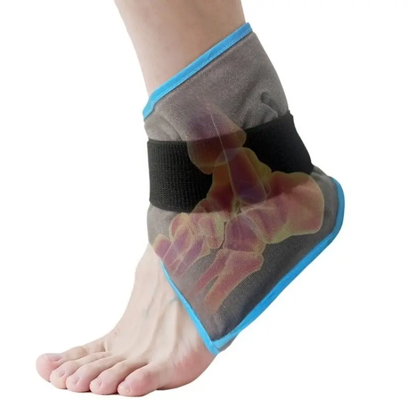 Ankle Ice Pack Wrap, Soft-Lining Design for Comfortable Application, Reusable Cold Pack for Injury Relief & Hot/cold Compression Therapy