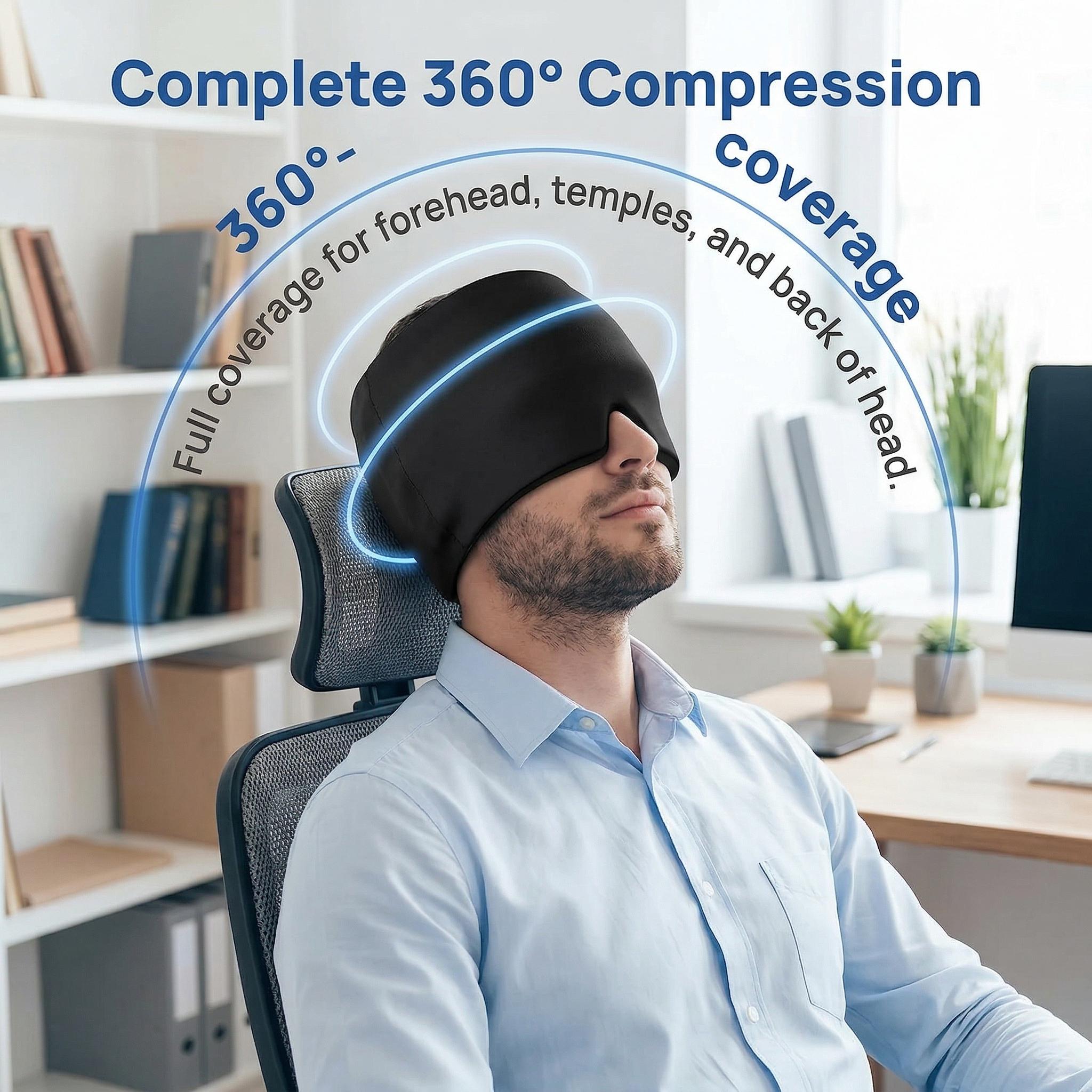 Migraine Headache Relief Cap, Gel lce Head Wrap for Tension and Stress Relief.Suitable for Home breaks, before sleep, office