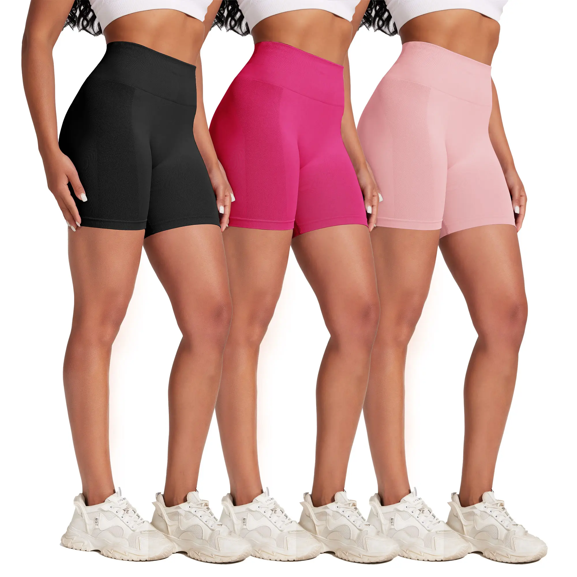 VICONOW Workout 5/8 Inch Shorts for Women - 3 Pack High Waist Tummy Control Bike Shorts for Gym Workout Athletic Running Yoga VICONOW Workout 5/8 Inch Shorts for Women - 3 Pack High Waist Tummy Control Bike Shorts for Gym Workout Athletic Running Yoga