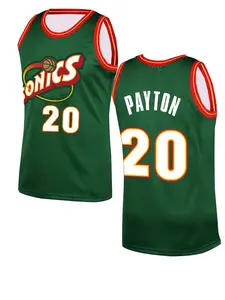 Seattle Gary Payton #20 Retro Green Basketball Jersey, Breathable Mesh Sleeveless Throwback for Fans, Vintage Collectors & Streetwear Enthusiasts
