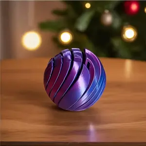 3D Printed Deformation Stress Relief Ball, Colorful Twisted Spiral Home Decor Ornament, Sensory Fidget Gadget, Perfect Gift for Valentine's Day, Thanksgiving, New Year, Christmas & Holiday Decor