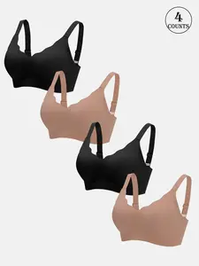 4 pack women wireless bra high elasticity strap design anti sagging push up secure for everyday activities