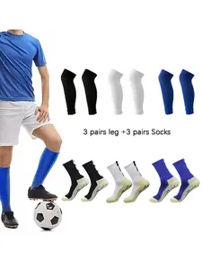 6 Pairs Football Equipment Men Women Sports Football Socks Soccer Socks Comfortable Durable Non-slip Shock Absorbing Fitness, Outdoor Sports Elastic Socks Compression Socks Competition Professional Sports Equipment