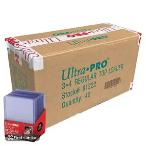 Ultra Pro 3x4 Regular Toploaders Case of 1000 40 Sealed 25ct Packs Stock# 81222 Cardboard Sleeve Packaging