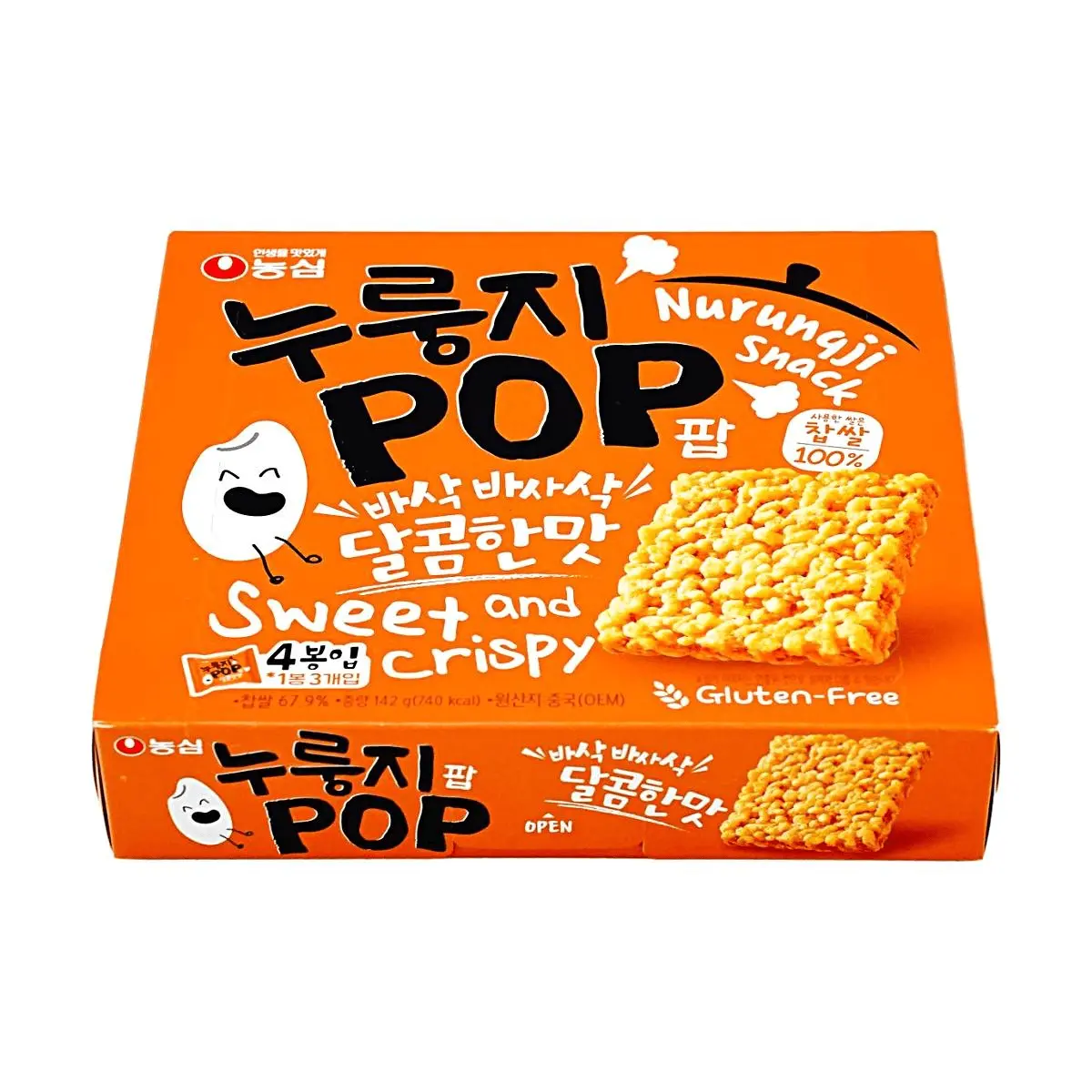 Nongshim Korean Crispy Rice Crackers - 4 Pack, 142g - Gluten-Free Snack, Savory Rice Cakes, Authentic Korean Flavor