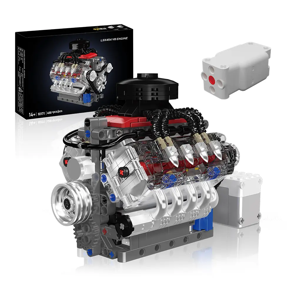 Engine Model Kit, Engine Building Blocks set that Runs, Build Your Own Car Model Engine with Motor, Collectible Building Blocks for Adults, DIY STEM Construction Toys for Display