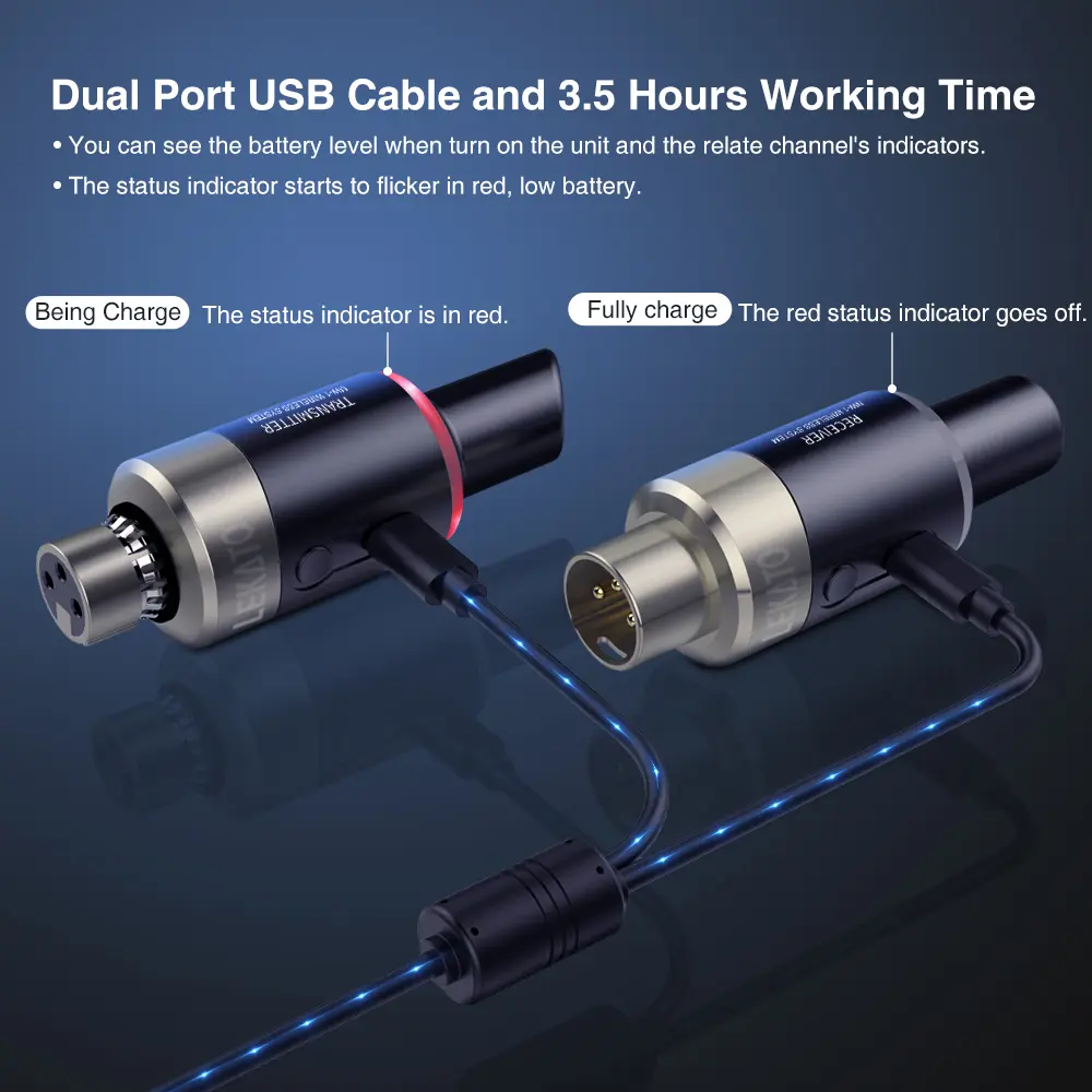 LEKATO MW-1 Plug-on Wireless Mic System with Transmitter Receiver