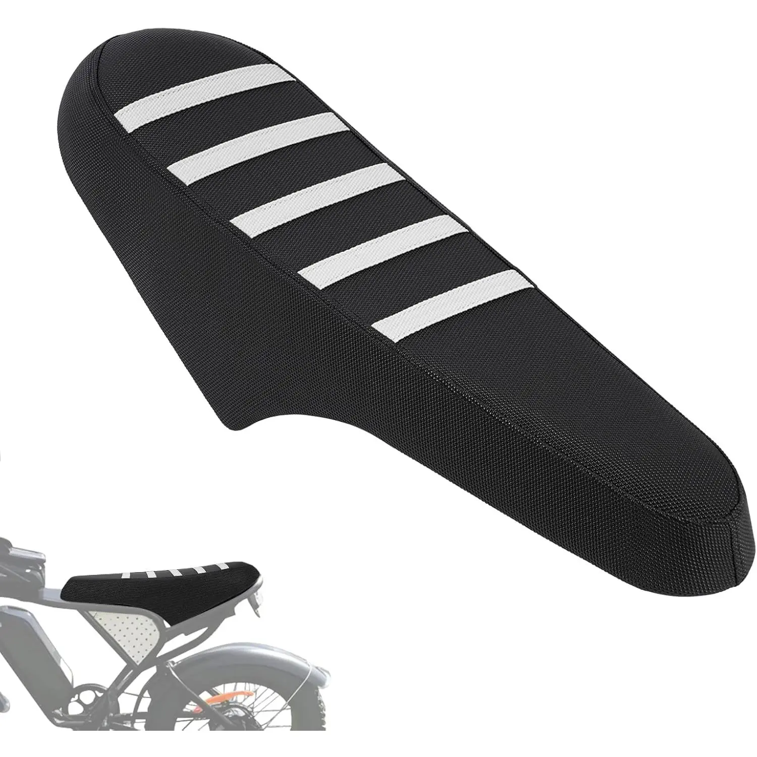 Seat Cover for Ridstar Q20,PVC Non-Slip Electric Bike Cushion Cover for Ridstar Q20/Q20 Pro/Q20 Lite E Bike Ebike-White