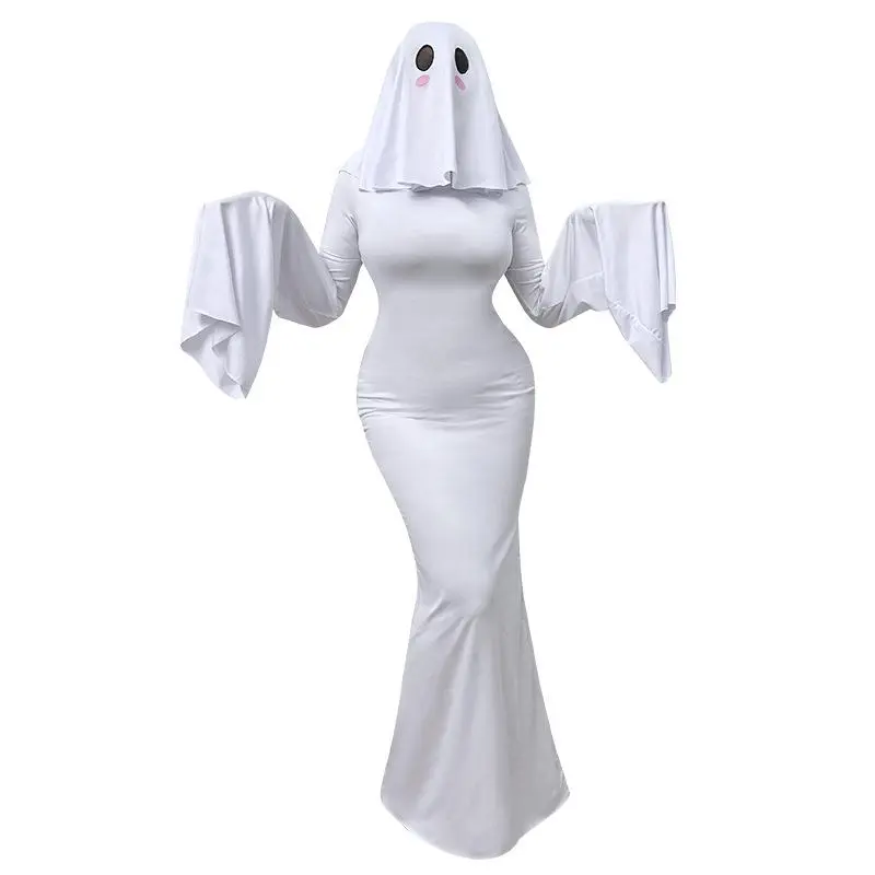 Women's Mrs. Apricot Ghost Lady Spooky Costume - Cute Cosplay Dress for 2025 Halloween Party Events, Specialty DIY Supply (Toys & Hobbies)