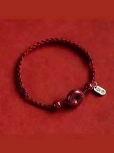 Peace Knot Cord Bracelet Unisex Handmade Handcrafted Quality Woven Rope Jujube Bracelet Symbolizing New Year Peace Health, Casual Style, All Seasons, Bangle Jewelry