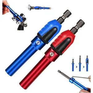 3in1 Sleeve Connector Screw,Upgrade Screwdriver Head Magnetic Ring,Screwdriver Head Magnetic Ring Screw Holder with Anti-Slip Design,for Drill Tools Household Repairs Mechanics Carpenters