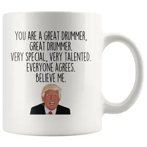 Drummer Gift for Drummer, Drummer Trump Mug, Drumming Gift, Gift for Him, Gift for Men, Drummer Christmas, Drummer Birthday, Drummer Mug Cup