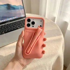 VIRAL Cute Lip Gloss Holder Phone Case | iPhone 17 16 15 14 13 12 11 Pro Max Plus Aesthetic Silicone Lipstick Cover TikTok Must-Have