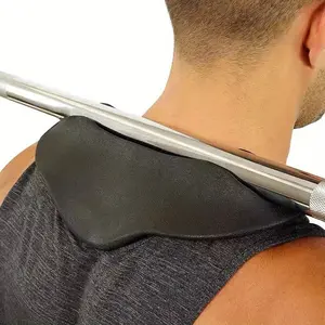 [Non-Slip Barbell Support] Breathable, Non-Slip Barbell Support Pad |   Ergonomic Shoulder & Neck Protector for Weight Lifting, Thickened TPE Material, Black, Gym Equipment for Men and Women