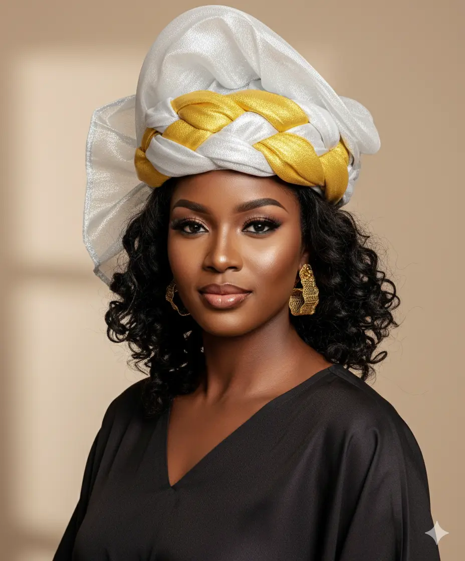 KraftyHobby Authentic Senegalese Headtie – Pre-Tied Gele for Weddings & Events,African Headwrap, Easy to Style,Ready to Wear Gele, Handmade in Senegalese Style,Wrap & Slay,Glow Gele,SlayTies,Tie N Go Gele