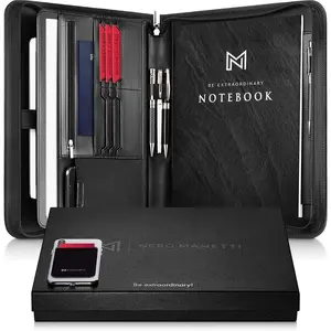 - Zippered Vegan Leather Padfolio/Portfolio Pad Holder-Business PU Leather Notepad Folder for Resumes, Interviews, iPad/Tablet, Phone, Legal Pad Notebook Executive Binder for Women, Men