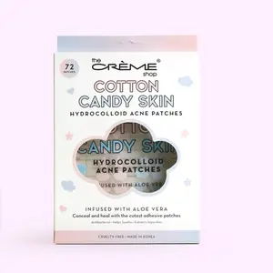 ( 72 Patches  ) The Crème Shop Cotton Candy Skin Hydrocolloid Acne Patches - Pimple Treatment with Salicylic Acid & Witch Hazel - 3 Sizes, 72 Patches