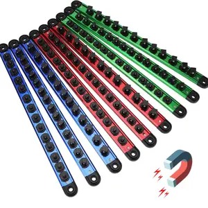 Magnetic Socket Holder Organizer Set: 9-Piece Detachable 1/4, 3/8, 1/2 Socket Trays Socket Organizer for Tool Box Drawer Holds 120-Piece Standard Size Sockets for Automotive Garage, Christmas gift