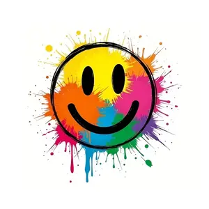 Bright smiling face graffiti art vinyl stickers, self-adhesive, disposable, suitable for car, truck, motorcycle windows, walls, glass, metal, ceramic surfaces for decoration.