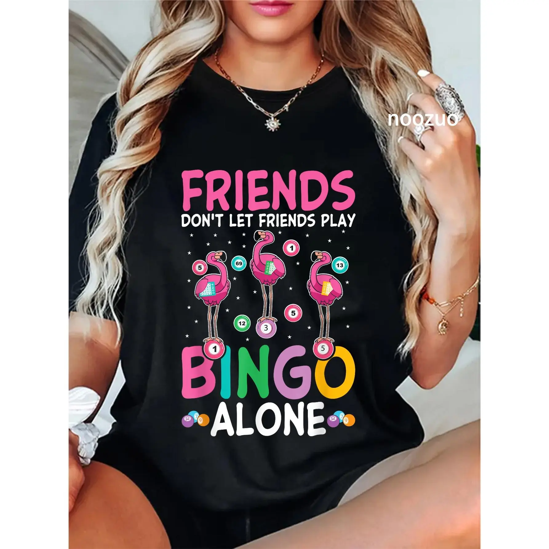 100% Cotton FRIENDS DON'T LET FRIENDS PLAY BINGO ALONE Bingo Player T-Shirt