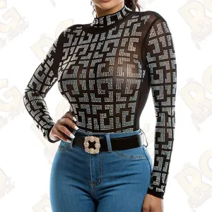 MESH RHINESTONE BODYSUT
