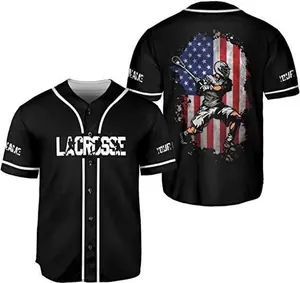 Lacrosse Baseball Jersey, Lacrosse Shirs For Men, Lacrosse Boys Men.Jersey Baseball Shirt