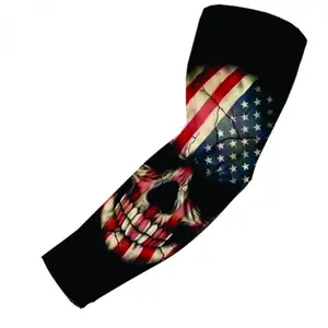 Baseball Football Compression Arm Sleeve USA Skull