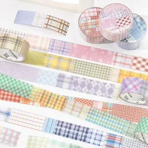 6 Rolls Striped Paper Tape Set, Vintage Cloud Series DIY Scrapbooking Supplies, Creative Stationery for Handmade Albums & Greeting Cards