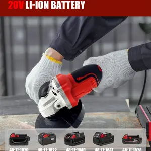 (without battery) 1 Angle Grinder for Milwaukee 18V Battery, 11000RPM Electric Polishing Grinder, Cordless Lithium Battery Power Tool
