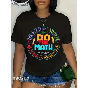 100% Cotton Positive Love Hope Fear Do The Math Test Day STAAR Testing Funny T-Shirt