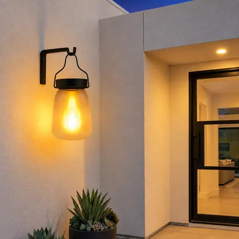 1 Pack new Gen2 Solar Lantern Outdoor Lights – Flickering Flame Effect for Garden, Solar + USB Dual Charging, IP65 Waterproof, Perfect for Balcony, Patio, Yard.#SohoChic