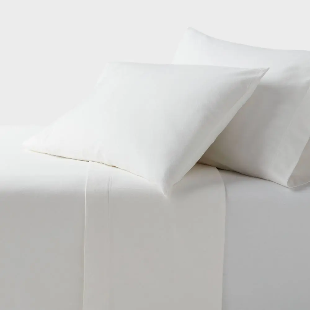 Queen Ultra Soft Flannel Sheet Set White - Threshold Queen Ultra Soft Flannel Sheet Set White - Threshold
