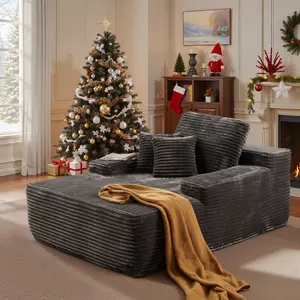 67''Chaise Lounge Chair Indoor, Oversized Upholstered Sofa Bed , Recliner Loveseat Reading Chairs Fluffy Plush Faux Fur Cloud Sofas Couches Living Room Luxurious Plush Chaise Lounge Bed，No Assembly Required,Christmas gift