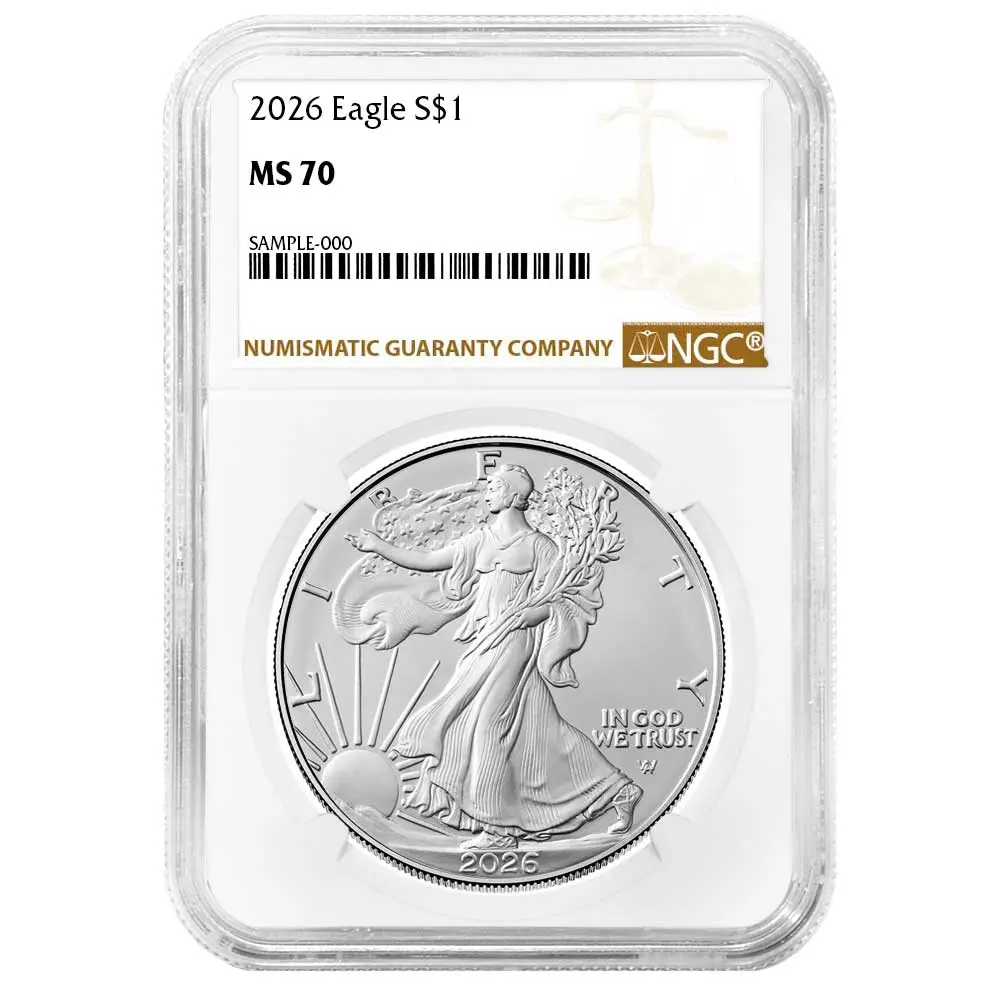 2026 $1 American Silver Eagle NGC MS70 Brown Label