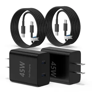 2port 45W C Wall Charger Compatible with  S25/S24 Ultra,2-Pack Super  Wall Charger with 6.6ft USB C Cables, PD 3.0 & PPS for Galaxy S25 Ultra/S24 /S23 Android Phones