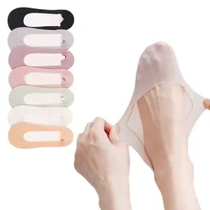 Women's No Show Socks with Cooling Ice Silk - 5 Pairs Non-Slip Thin Invisible Liners with Breathable Cotton Sole & Stay-Put Heel Grip Compression Pastel Flower women Big Size