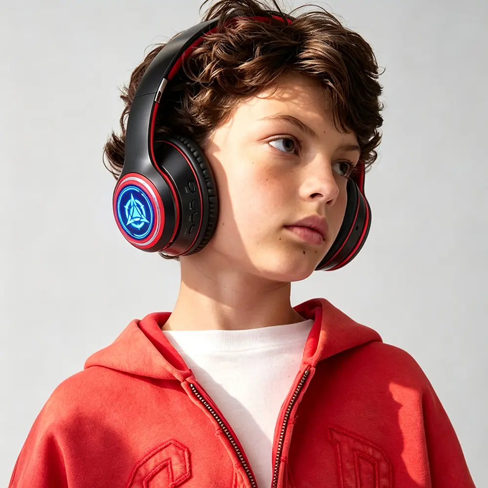 Wireless Bluetooth Over‑Ear Headphones, Powerful 40mm Drivers Rich Bass, 400mAh Battery, 10‑12H Music Playtime, 8H Call Time, 2H Fast Charge, 10M Bluetooth Range, LED Light Hands‑Free Headset for Music Gaming Daily Use