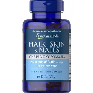 Puritan's Pride Hair Skin Nails One Per Day Formula60 Softgels, 60 Count (55554)