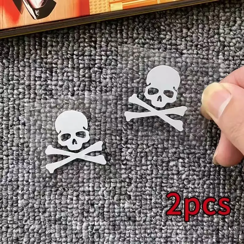 2pcs Skull Phone Stickers, Fashion Plastic Decorations, Suitable for Phones, Power Banks, Computers, Vehicle Decals