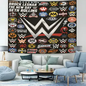 WWE Pattern Single-Sided Print Rug, Unique Wall Art for Living Room and Bedroom, Perfect Gift Idea