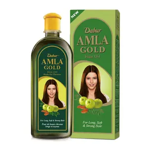 Dabur Amla Gold Hair Oil – Nourishing Herbal Hair Oil for Stronger, Thicker & Shinier Hair – Enriched with Amla Extracts to Reduce Hair Fall, Strengthen Roots & Promote Healthy Growth – 300ml